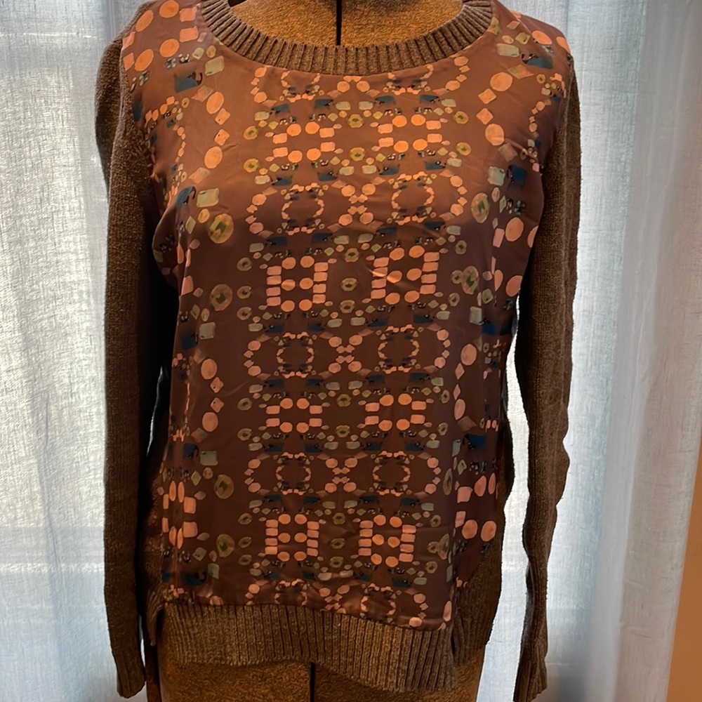 Fun sweater with silk detail in front